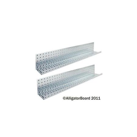 ALLIGATORBOARD Alligator Board ALGSHELF5x32GALV 5 in. L x 32 in. W Metal Pegboard Shelves - Pack of 2 ALGSHELF5x32GALV